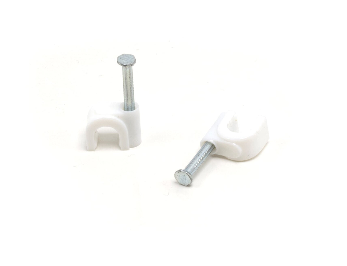 THE CIMPLE CO Single Coaxial Cable Clips 1/4 in - Indoor/Outdoor Cable Fasteners for Coax, Ethernet, CAT, Wires, and Tubing - Wire Clips with Nails