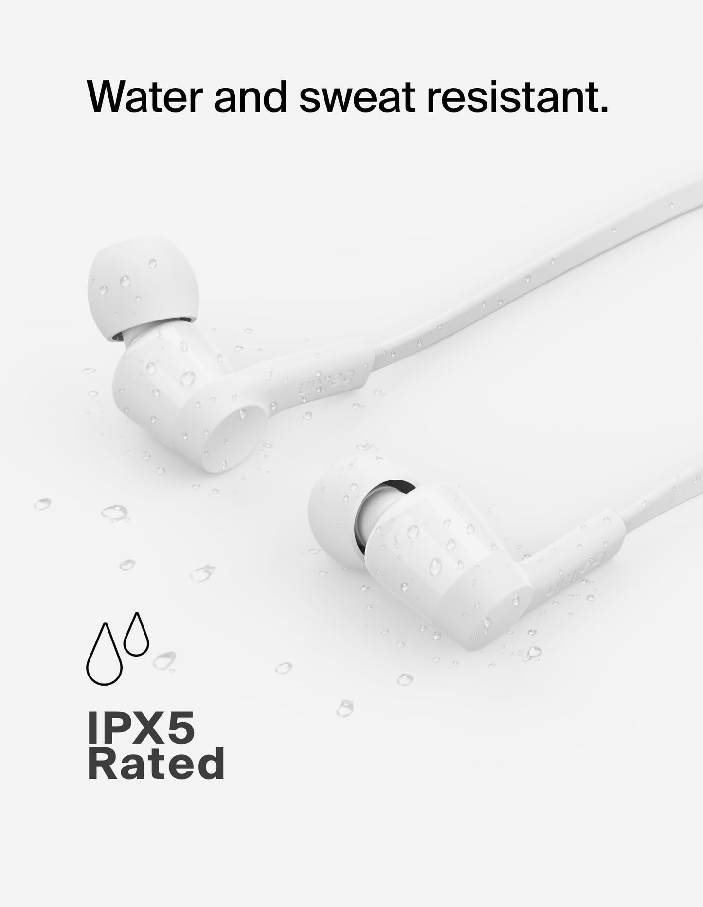 Belkin USB-C Wired Earbuds, Adjustable Volume Limiter, IPX5