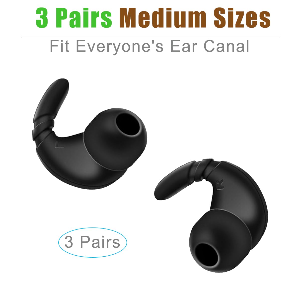 Silicone Ear Hook for Beats Studio Buds Ear Tips Replacement Earbuds Tips for Beats Earbuds 3 Pairs