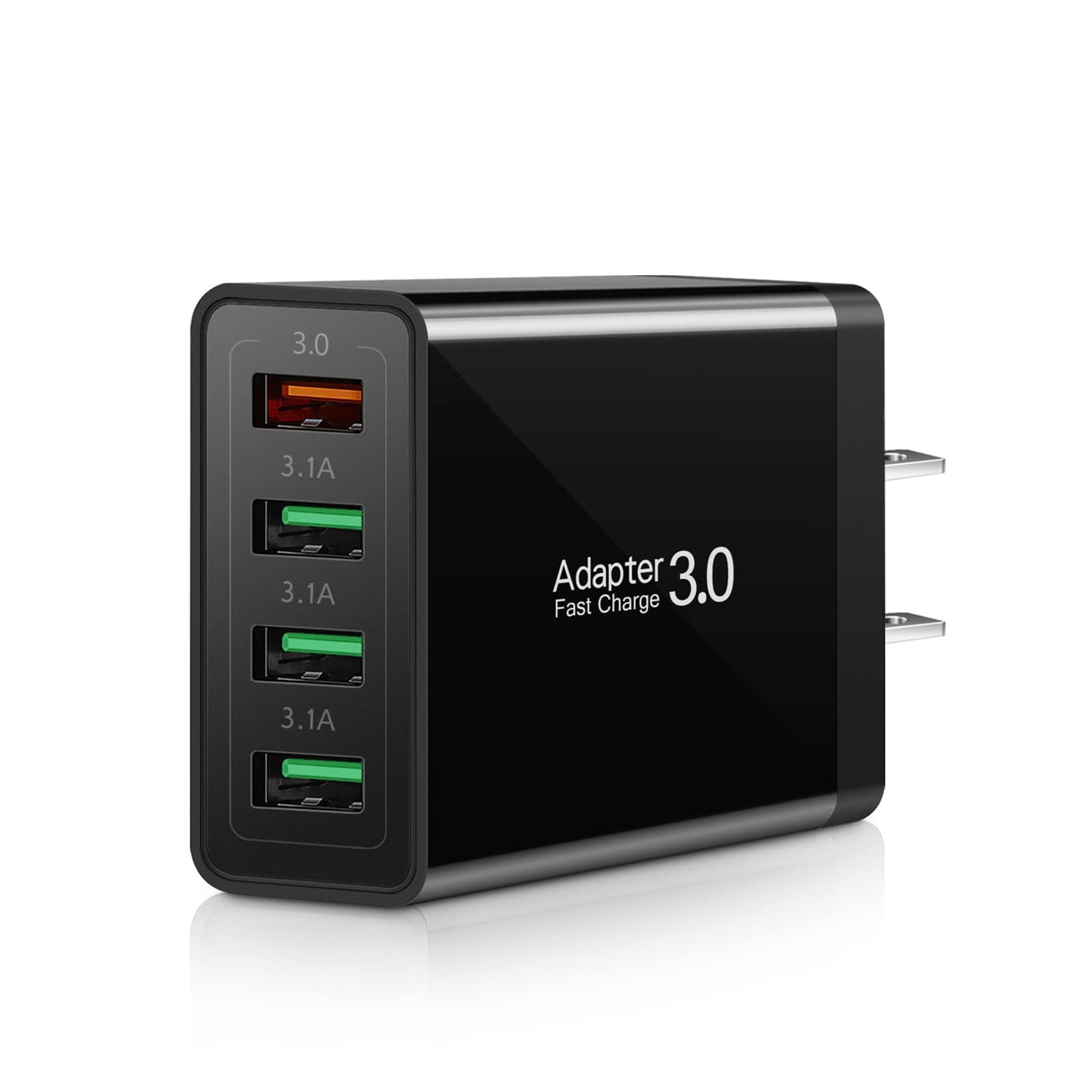 Fast Charging 3.0 Wall Charger, 4-Port USB Charger Block, iSeekerKit Multi USB Power Adapter, Dual Charging Box Plug Brick Cube Compatible for iPhone