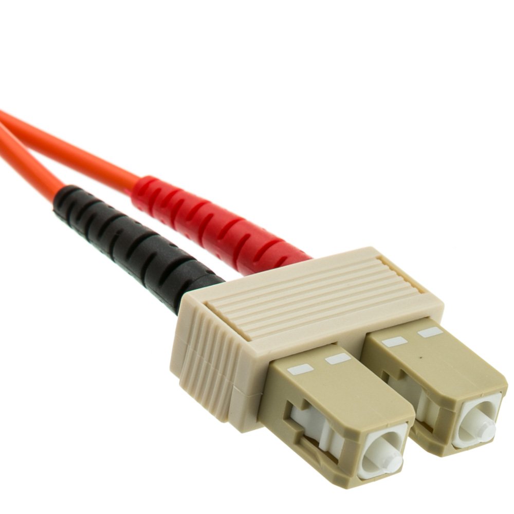 CableWholesale SC to ST OM1 Multimode Duplex Fiber Patch Cord, 2m/6.6ft