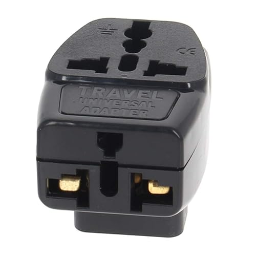 Fielect IEC320 C14 Male to Universal Female Power Socket Adapter Right Angle C14 to Universal AC Socket Power Adapter Converter, 3Pcs