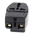 Fielect IEC320 C14 Male to Universal Female Power Socket Adapter Right Angle C14 to Universal AC Socket Power Adapter Converter, 3Pcs