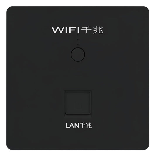JoWanSome 1000Mbps PoE in-Wall WiFi Router and Repeater, Black, Panel Mount