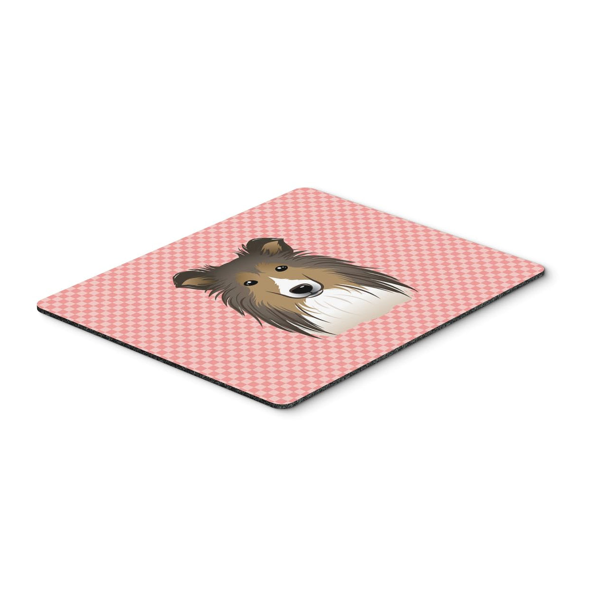 Caroline's Treasures BB1242MP Checkerboard Pink Sheltie Mouse Pad, Hot Pad or Trivet for Home Office Gaming Working Computers Laptop Mouse