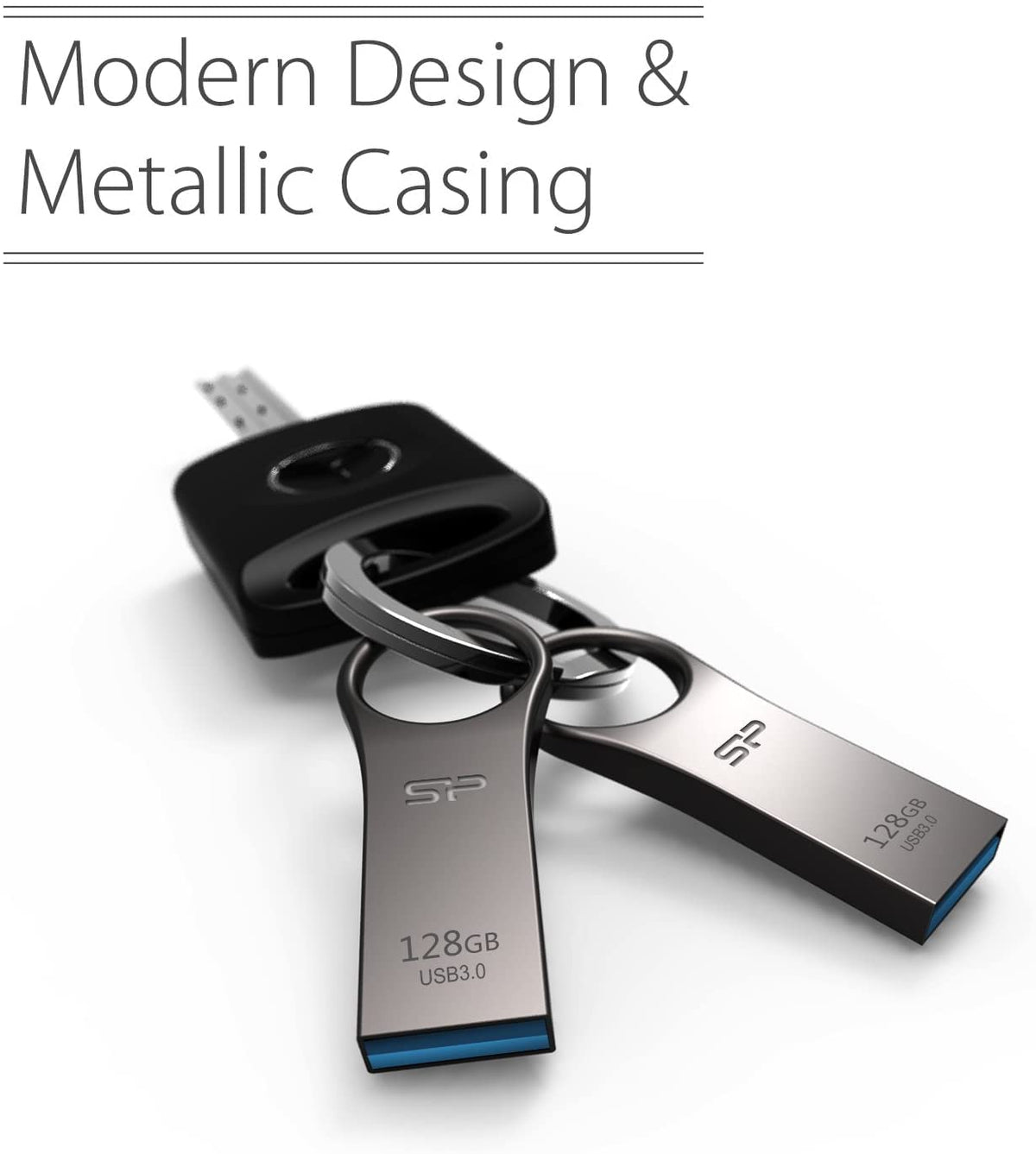 Silicon Power 32GB Jewel J80 USB 3.0 Flash Drive, Titanium (SP032GBUF3J80V1T)