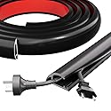 Kneelisa 4FT Side-Open Extension Cord Covers for Wires on Floor,Silicone Power Cable Protector Cord Hider Management Strip,Hide Electric Wire on
