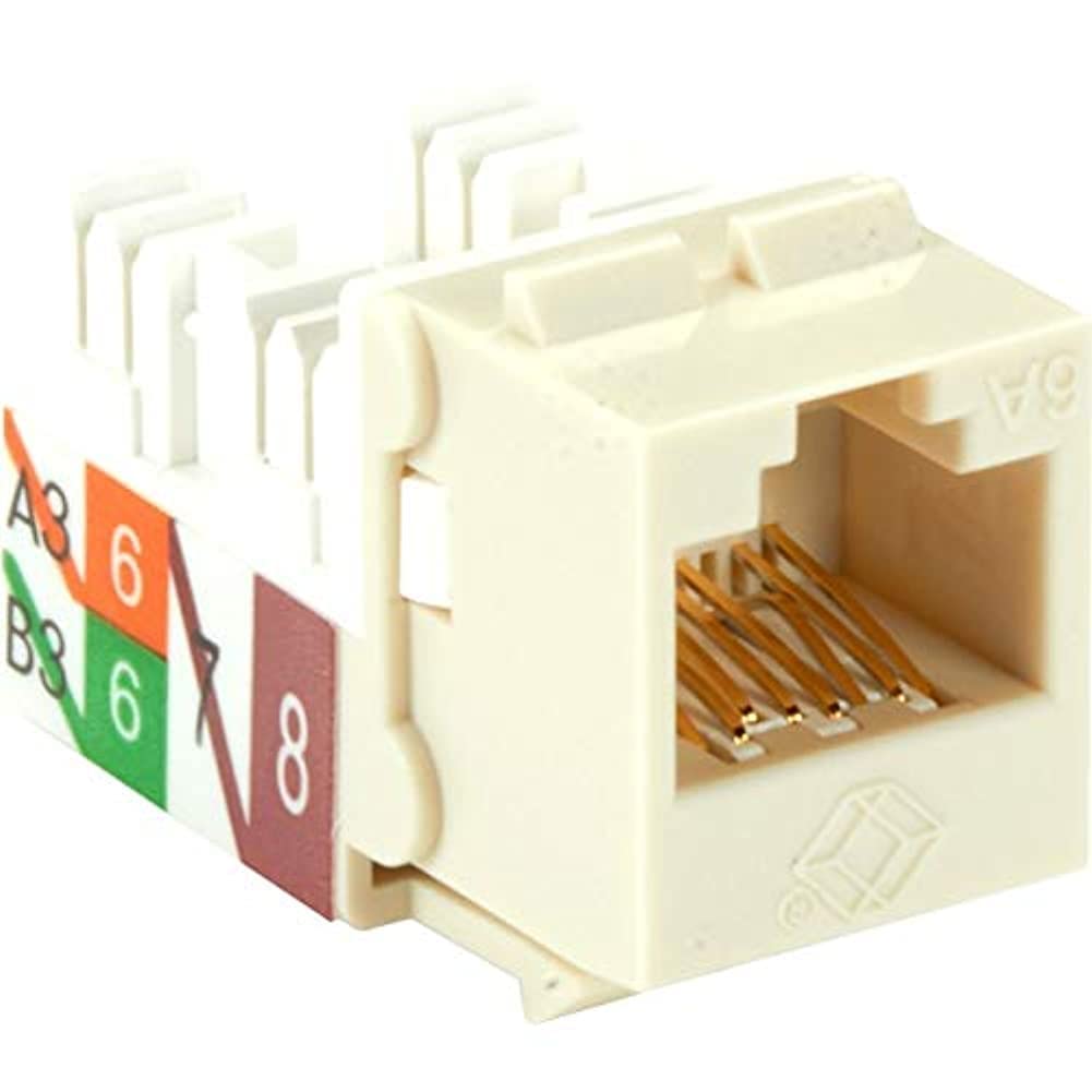 Black Box C6AJA70-OW-R2 GigaTrue 2 CAT6A Keystone Jack - Unshielded RJ45