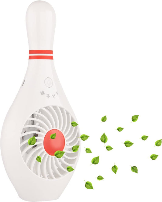 AUOTO Handheld Portable Fan Bowling Pin Shaped Mini Small Personal USB Rechargeable Fan with 3 Speed Settings for Home Office Sports Travel