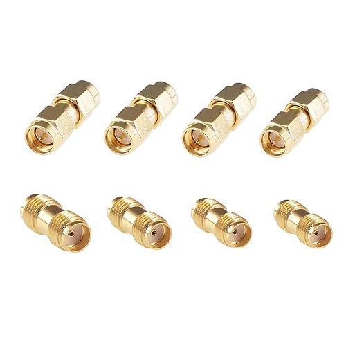 RFaha 8pcs Antenna Adapter SMA Male to Male SMA Female to Female Connector Converter for WiFi Caoxial Extension Cable(F14-8)