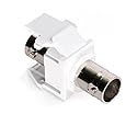 Leviton BNC QuickPort Adapter, Nickel-Plated, 41084-BWF, White