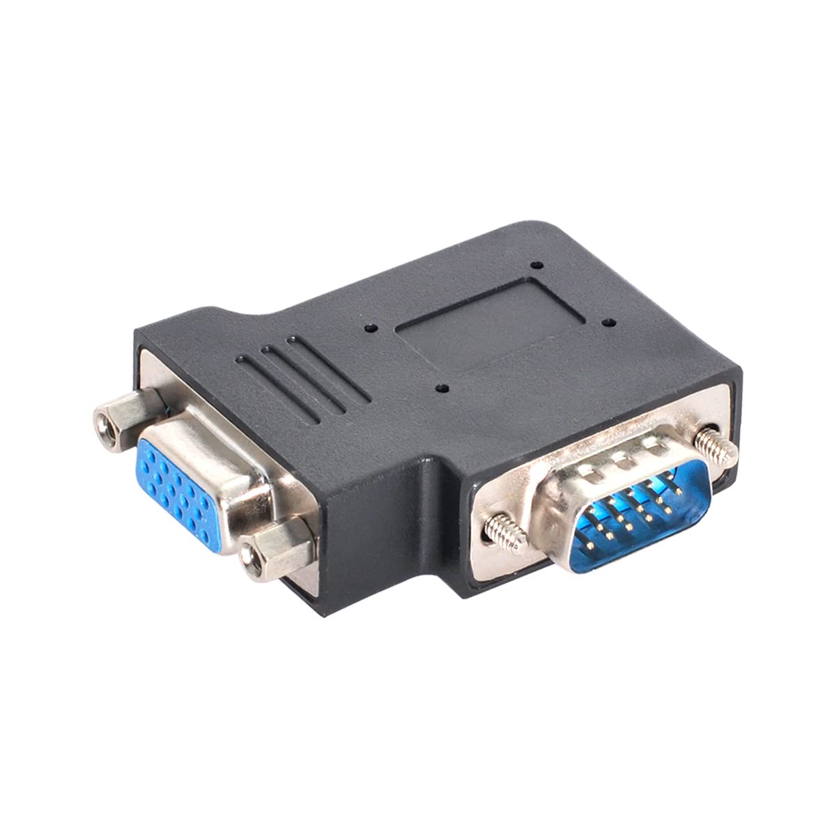 chenyang Vertical Flat Left Angled 90 Degree VGA SVGA Male to Female Extension Adapter Black