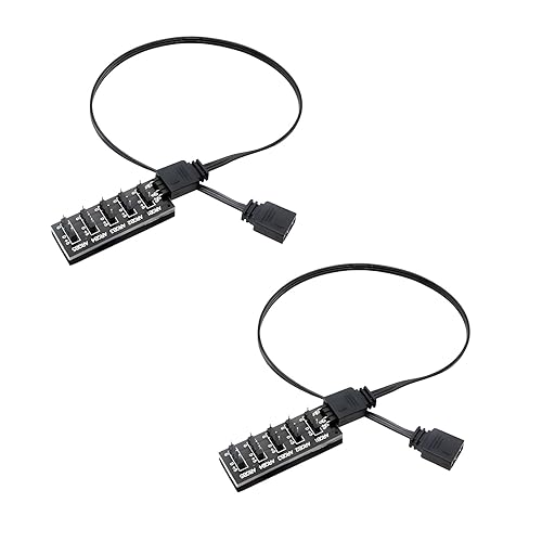 Delinx 1 to 5 Port ARGB PC Case Fan Hub Cable,ARGB Cable, 5V 3 Pin Addressable RGB Extension Cable ARGB LED Sync Cable for Computer Chassis CPU Cooler