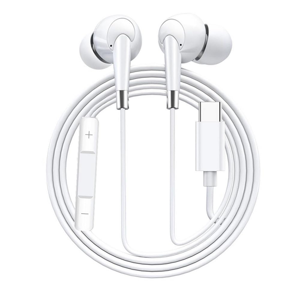 Type C Earphones Wired USB C in Ear Headphones for iPhone 17 15 16 Pro 15 16 17 Pro Max, Compatible with Most Type C Jack Devices Smartphones,Stereo…