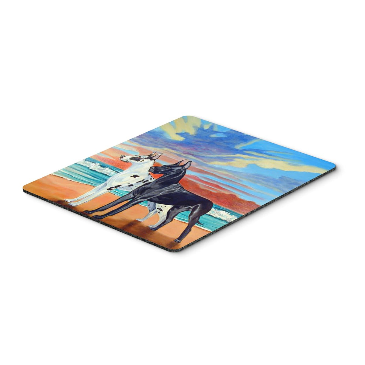Caroline's Treasures 7051MP at Sunset Great Dane Harlequin and Black Mouse Pad, Hot Pad or Trivet for Home Office Gaming Working Computers Laptop