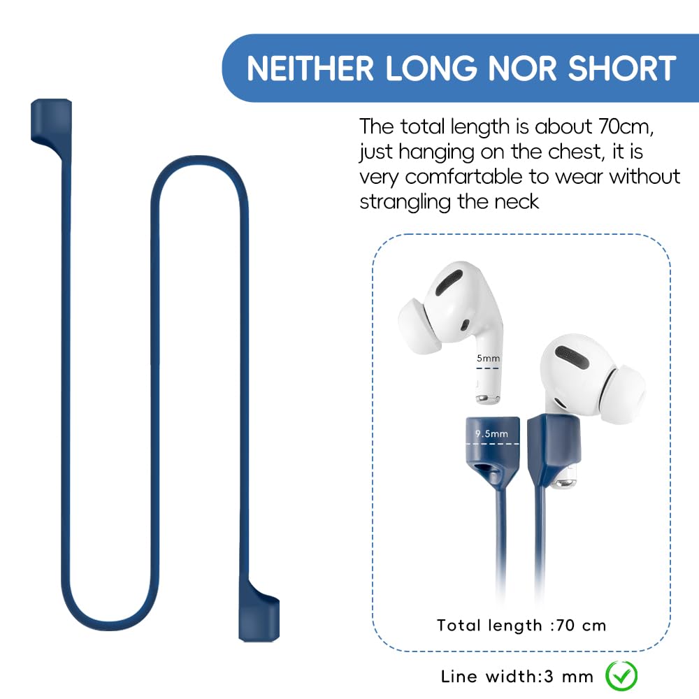 5 Pack Magnetic Anti-Lost Straps for AirPods,Ultra Strong Magnetic AirPods Strap Anti-Lost Neck Rope Cord,Soft Silicone Sports Lanyard Compatible