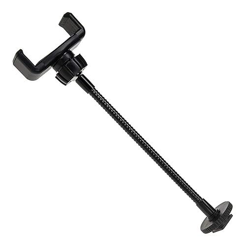 Fotodiox Cell Phone Mount w/Gooseneck Tripod/Hot Shoe Adapter - Universal Phone 1/4" Tripod Mount Clamp for Smartphones, 2.2-4" Wide Adjustable