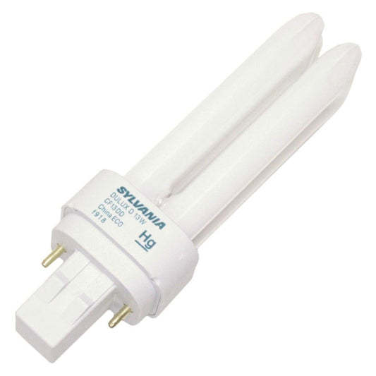 Sylvania 20708 Light Bulb, 13W 2-Pin Double Tube Compact Fluorescent