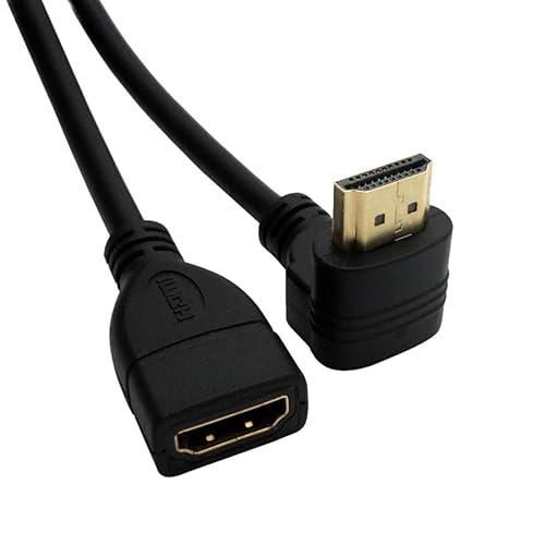 chenyang HDMI Extension Cable,HDMI 1.4 Male to Female 90 Degree UP Angled Extension Cable 0.5m