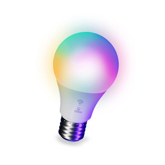 Globe Electric 50589 Color-Changing A19 LED Smart Light Bulb, 2.4 GHz Wi-Fi, 60W Equivalent 800LM, Works with Alexa Only, 1-Pack