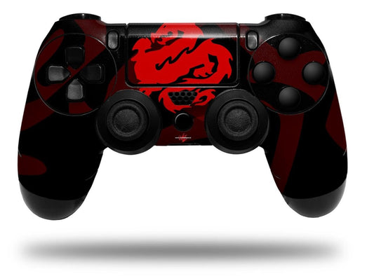WraptorSkinz Decal Vinyl Skin Compatible with Sony PlayStation 4 Controller Oriental Dragon Red on Black (Controller NOT Included)