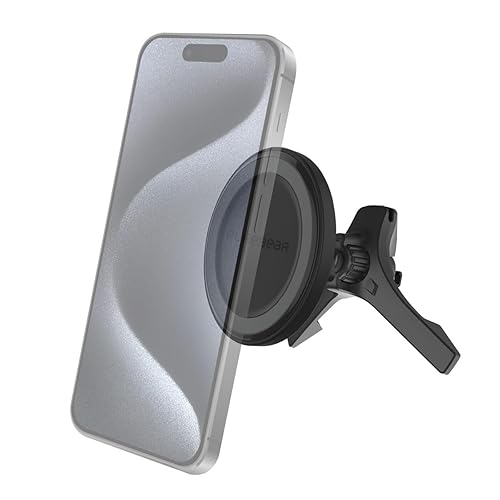 PureGear Qi2 Certified 15W MagSafe Car Mount Charger, Magnetic Wireless Car Charger, Car Phone Holder for iPhone 17/16/15/14/13/12, Air