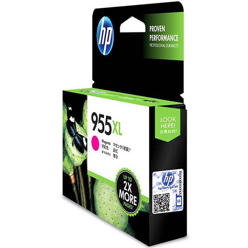 HP 955XL Original Magenta Ink Cartridges (Original, Pigment Ink, Magenta, OfficeJet Pro 8210 Printer, OfficeJet Pro 8216/8218 Printer, OfficeJet Pro