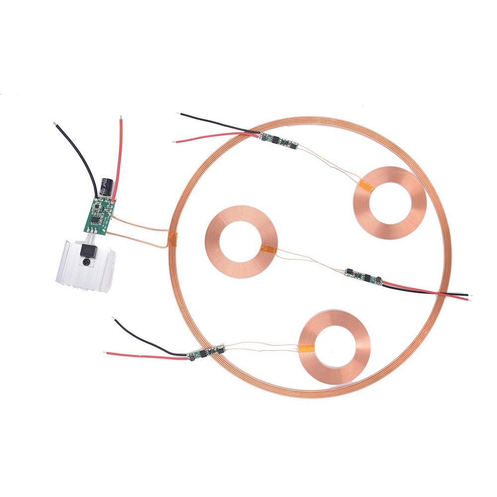 Taidacent High Power 24V 200mm One-to-Many Long Distance Wireless Inductive Coil Module Wireless Charging Coil Wireless Transmitter and Reveiver Coil…