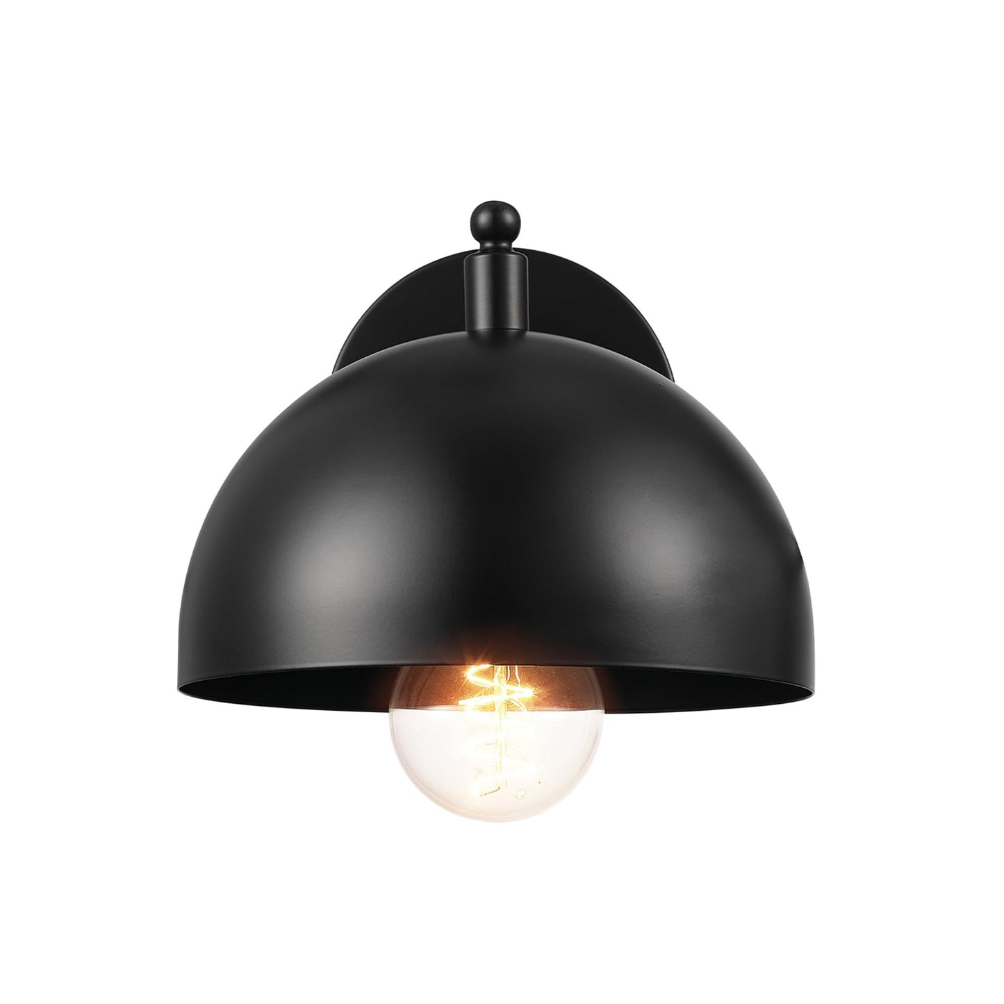 Globe Electric 65000047 1-Light Wall Sconce, Matte Black, Wall Lights for Living Room, Bedroom, Den, Mounted Bedside Lamp, Apartment Essentials