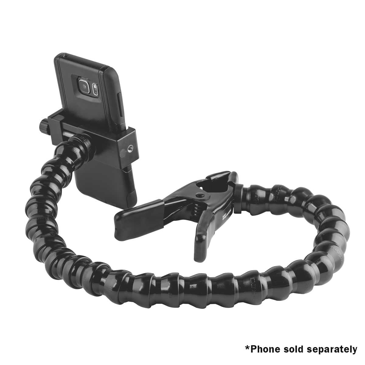 MOGO ModularHose Assistive Technology Phone Holder with Heavy-Duty Spring Clamp (Opens to 2"), 24 Inch Arm