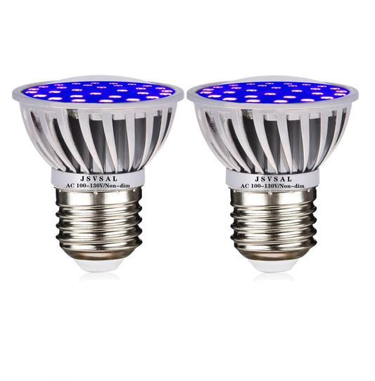 JSVSAL LED Black Light Bulb PAR16 E26 Base 120V,UVA Level 395-400nm,2-Pack