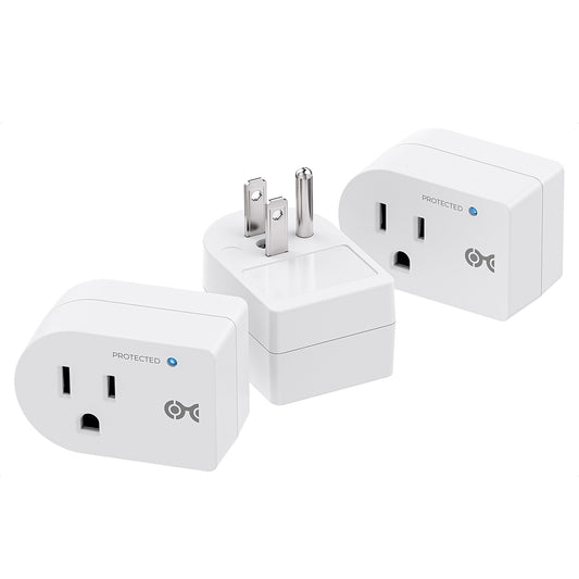 [ETL Listed] Cable Matters 3-Pack Non-Blocking 750 Joules (500V Clamping Voltage) Single Outlet Surge Protector, 15A / 1875W, Wall Surge Protector