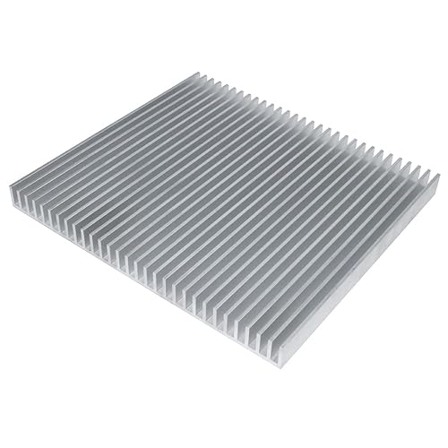 Large Aluminum Heatsink 8.66 x 7.87 x 0.7 inch / 220 x 200 x 18mm Radiator Cooler for LED Chip Electronic LCD Power Amplifier Heat Dissipation