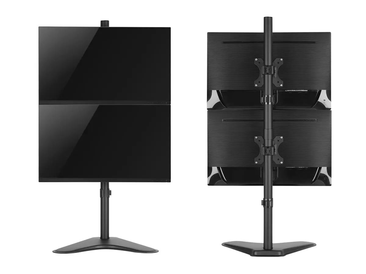 Monoprice Adjustable Tilting DUAL Desk Mount Bracket for LCD LED (Max 33Lbs, 10~23inch) - Black