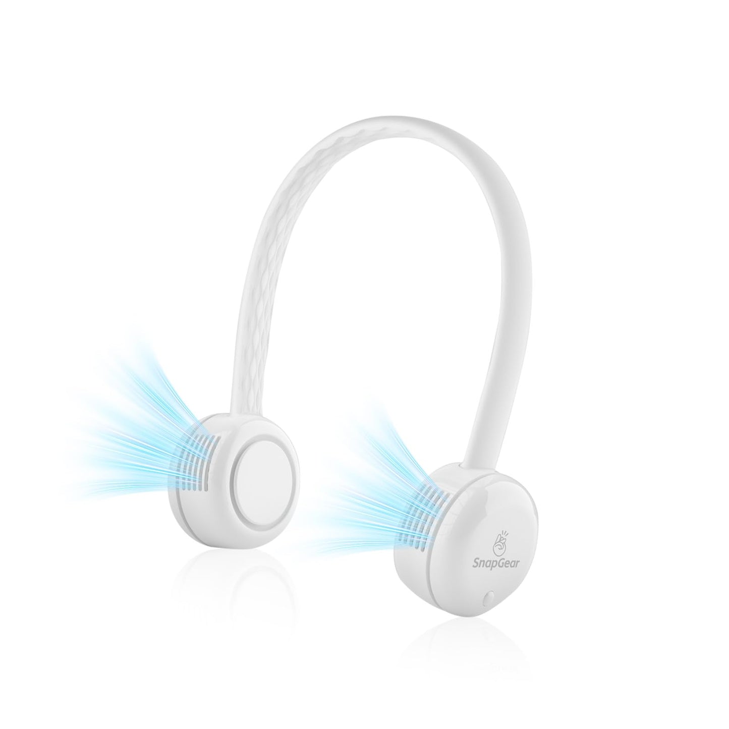Snapgear Portbale Neck Fan DUO, Lightweight Hair-Safe Bladeless Design, Dual Motors 360° Cooling Hands Free, Foldable, 3 Speeds USB Rechargeable