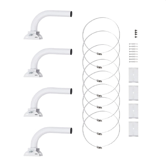 NeNchengLi 4Pcs Wireless Bridge Bracket Mount Universal Pole and Wall Bracket Outdoor Access Point Mounting Pole, Adjustable Wireless Bridge Pole Wall