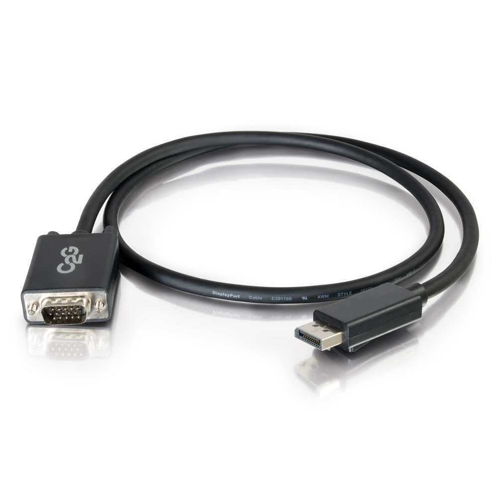 C2G / Cables to Go 54332 DisplayPort Male to VGA Male Adapter Cable, Black (6