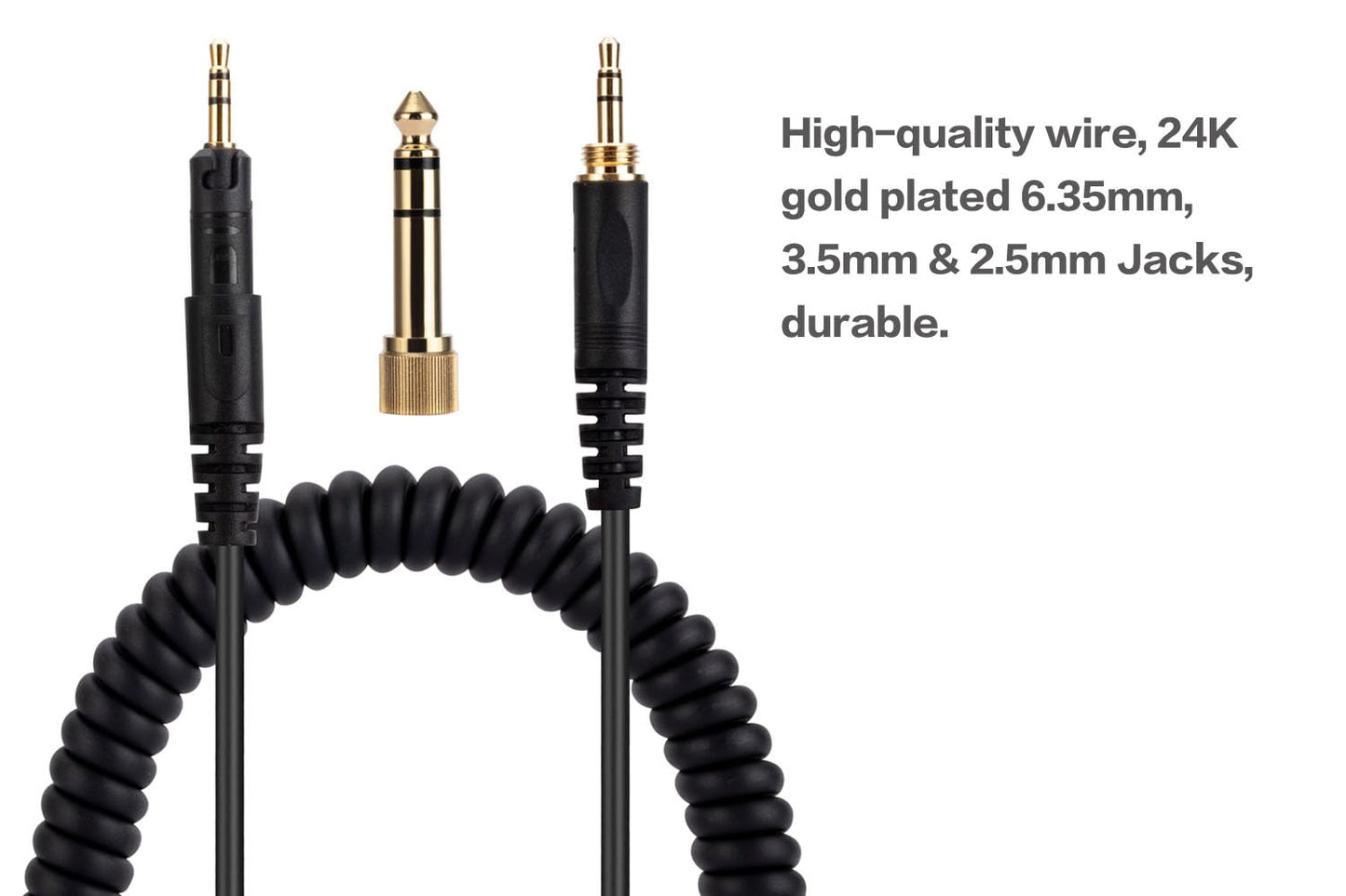 UNCLE LIGHT ATH-M40X M50X M70X Replacement Audio Cable, Compatible with Audio Technica Headphones, 3.5mm (6.35mm) to 2.5mm Male Stereo Jack Cord…
