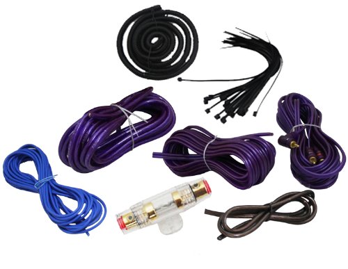 Absolute KIT-8PU 1200 Watts 8 Gauge Complete Amplifier Installation Kit (Purple Color)