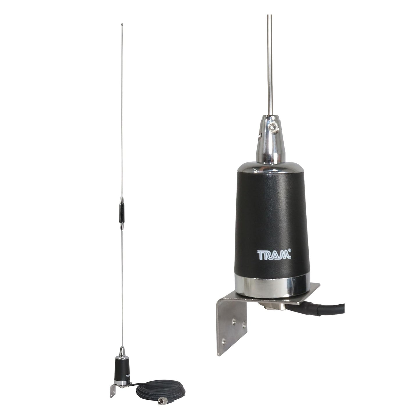 Tram 10280 Pre-Tuned 144MHz-148MHz VHF/430MHz-450MHz UHF Dual-Band Amateur Trunk or Hole Mount Antenna Kit with PL-259 Connector