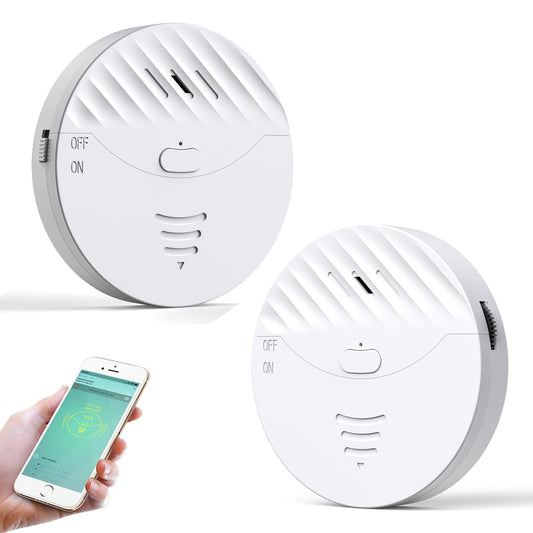 WiFi Window Alarm System, 2 Pack Glass Break Detection with Phone APP, 120dB Smart Alarms with Adjustable Vibration Sensor for Car,Home Security