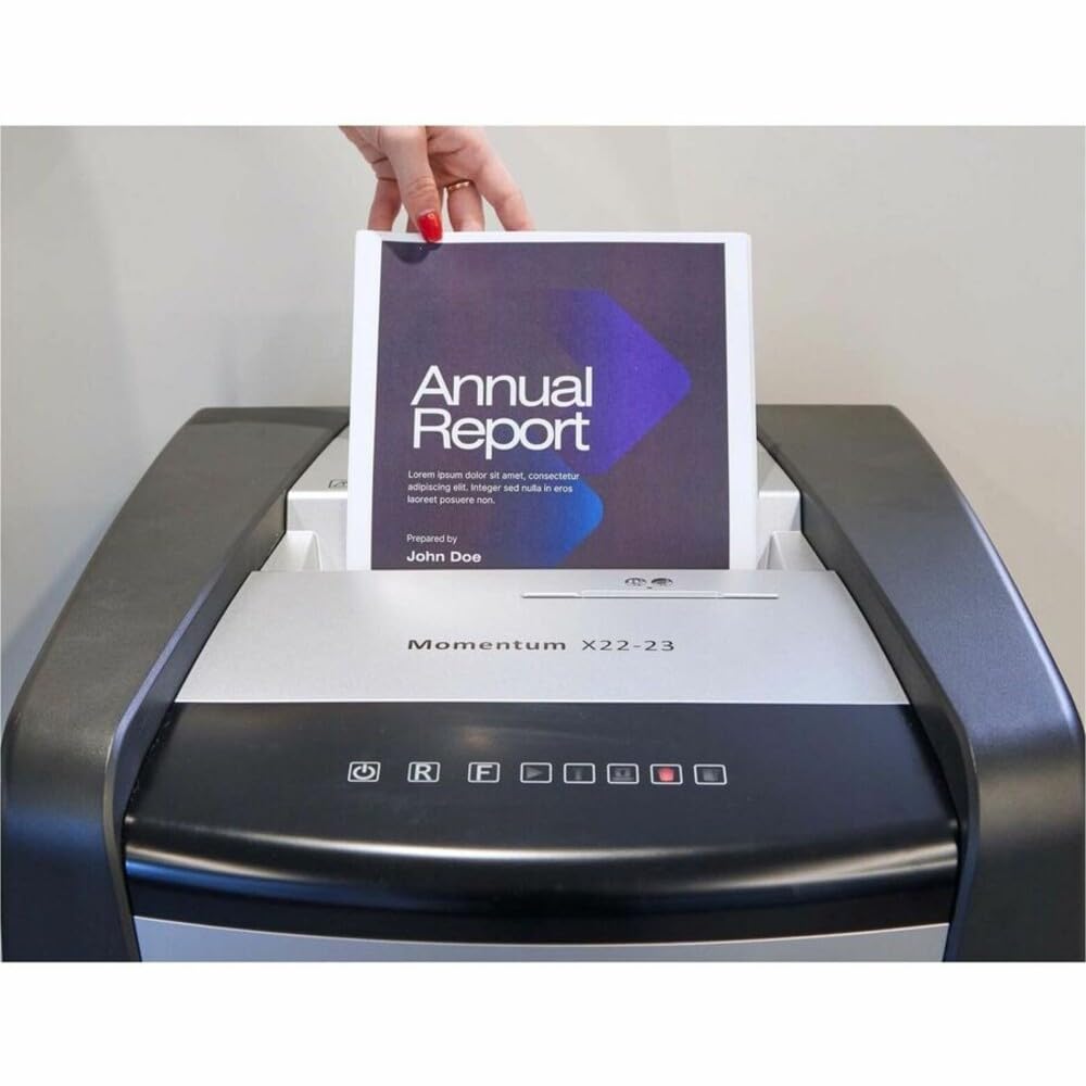 GBC Paper Shredder, 22 Sheet Capacity, Micro-Cut, P-4 Level Security, Anti-Jam, Momentum X22-23 (WSM177004)