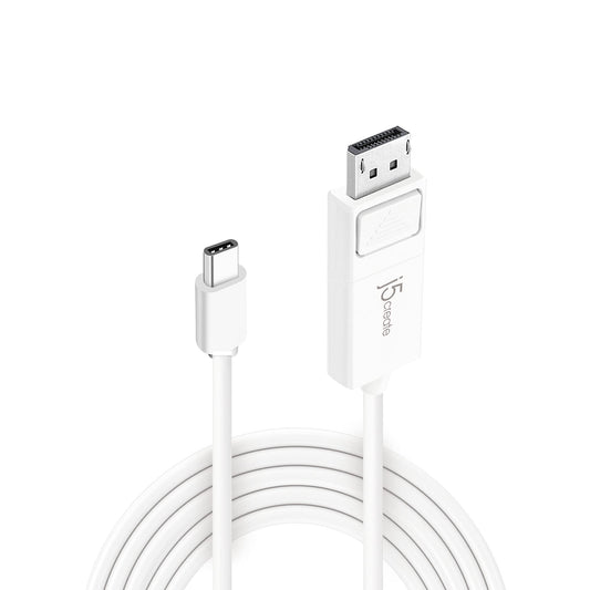 j5create USB-C to DisplayPort Cable - 4K@144Hz, 3.9ft, Type C to DP Cable, Compatible with iPhone 15 Pro/Max, MacBook Pro/Air, iPad Pro, XPS
