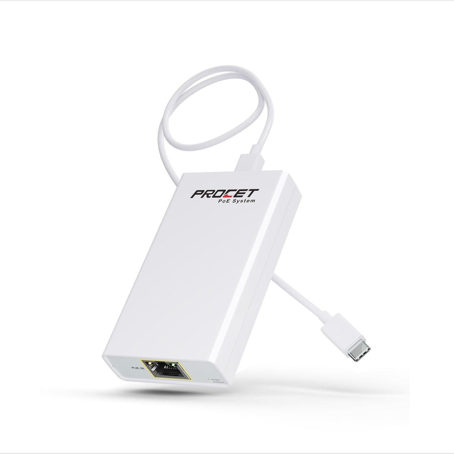 Gigabit PoE to USB C Converter for Smart Phone/Tablet, USB-C to Ethernet Adapter with 60W Charging, Power & Data 2-in-1 RJ45 Port to Type-C Adapter