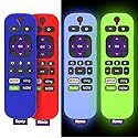 (4-Pack) for 3600R TCL Roku TV Stick Remote Case Cover,TOLUOHU for TCL Roku Remote Control,Cover Roku Express Skin Sleeve Silicone Shockproof