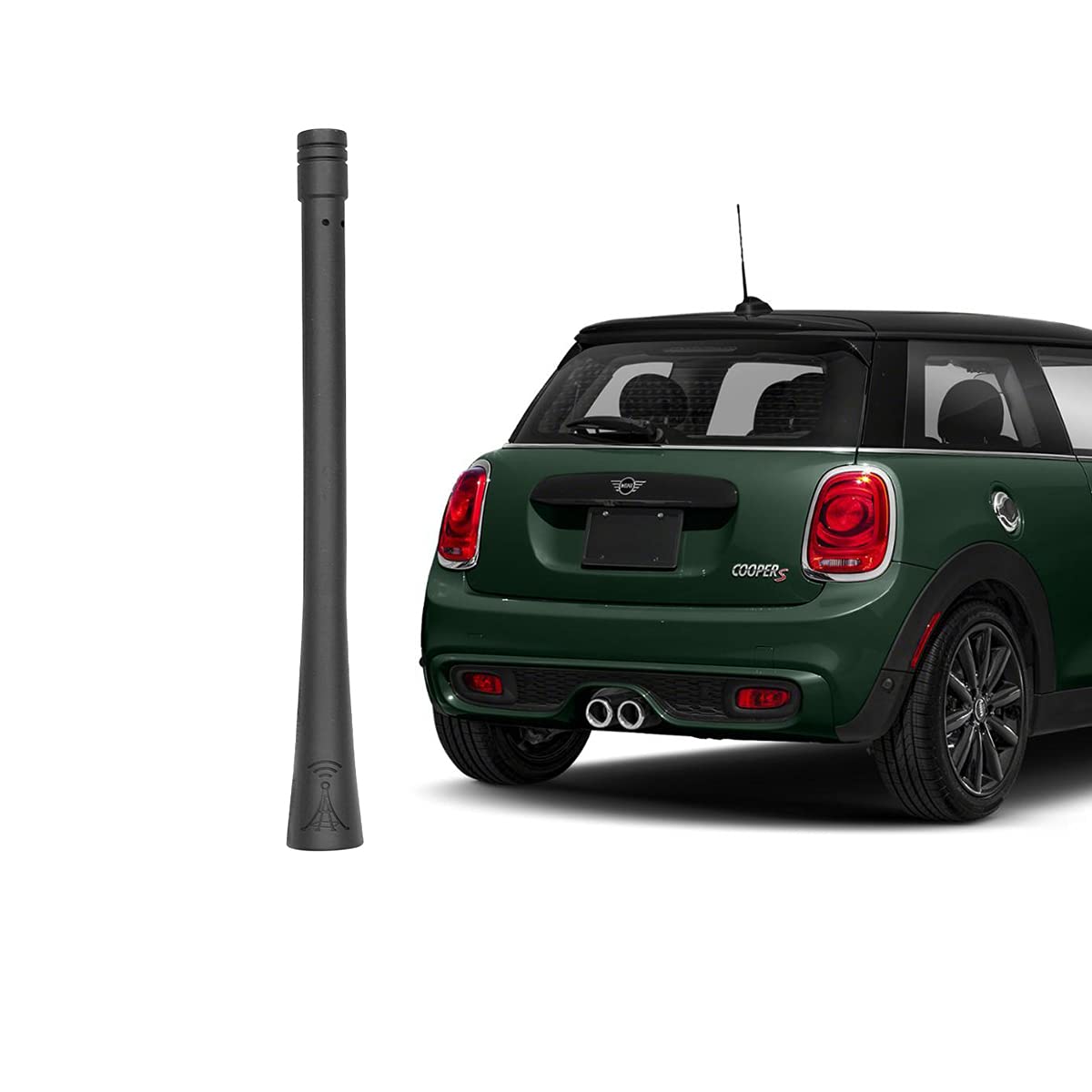PYGHAP Stylish Short Antenna Compatible with BMW MINI Audi VW Skoda Smart Mercedes Benz Select Models, 6" Short Radio AM FM Antenna, Car Wash Proof