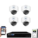 GW Security 8 Channel NVR UltraHD 12MP Face Recognition/Human Vehicle Detection PoE Wired Security Camera System with 4 x 12MP IP Mic Smart AI Dome