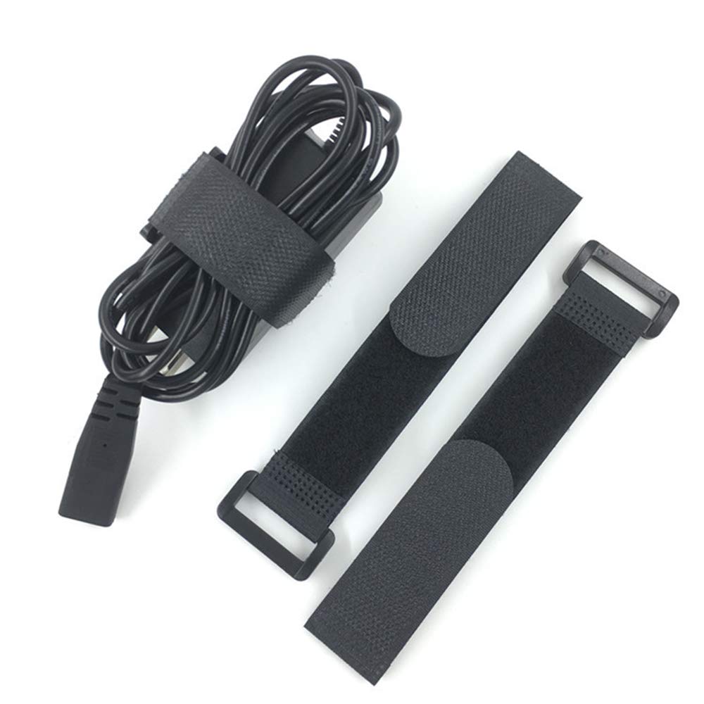 HUAPX Fastening Hook and Loop Cable Straps,10Pack Black Self-Adhesive Cable Ties,Nylon Securing Straps with Buckles,Adjustable and Reusable Cinch