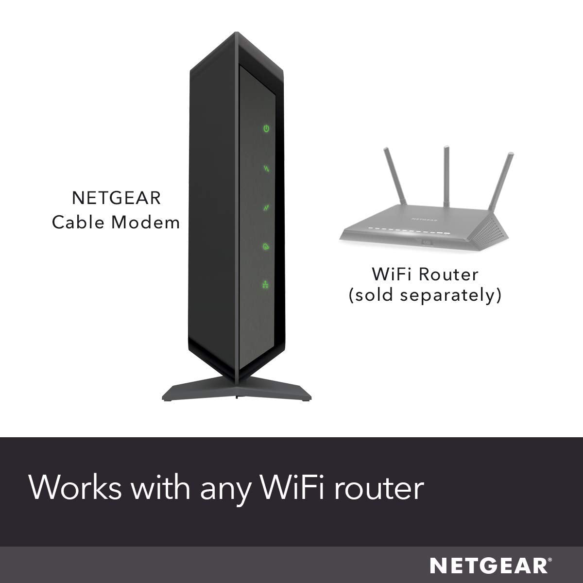 NETGEAR Cable Modem CM700 - Compatible with All Cable Providers incl. Xfinity, Spectrum, Cox | for Cable Plans up to 800Mbps | DOCSIS 3.0