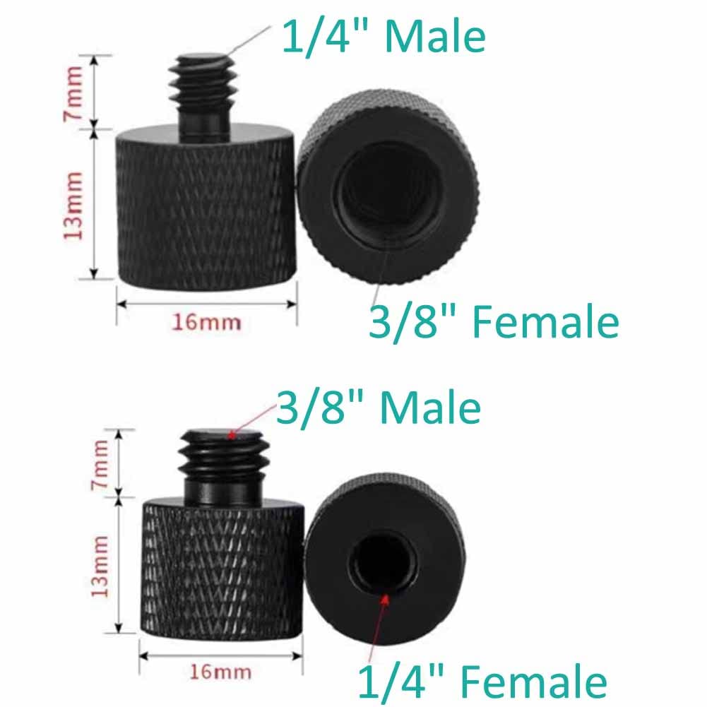 DUWUZEST Aluminum Alloy 1/4 to 3/8 & 3/8 to 1/4 Camera Tripod Adapter - Male to Female Screw for Camera, Mount, Monitor